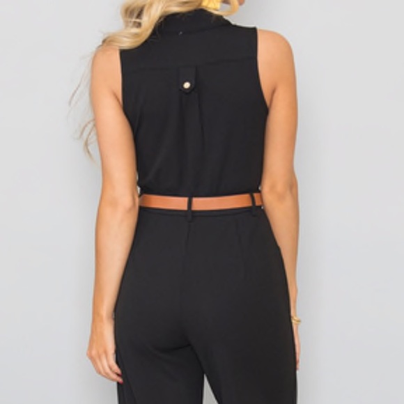 ✨NWT✨Black Belted Jumpsuit with Pockets - Picture 3 of 3